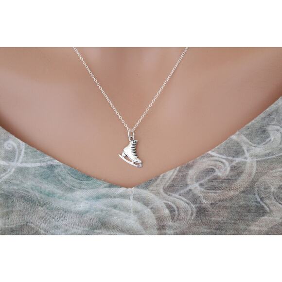 Sterling Silver Ice Skate Necklace Silver Ice Skate Necklace